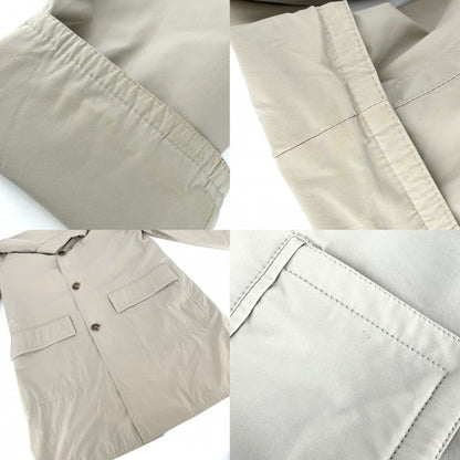 Hermes Long Coat 50 Beige Nylon Polyurethane Spring Autumn