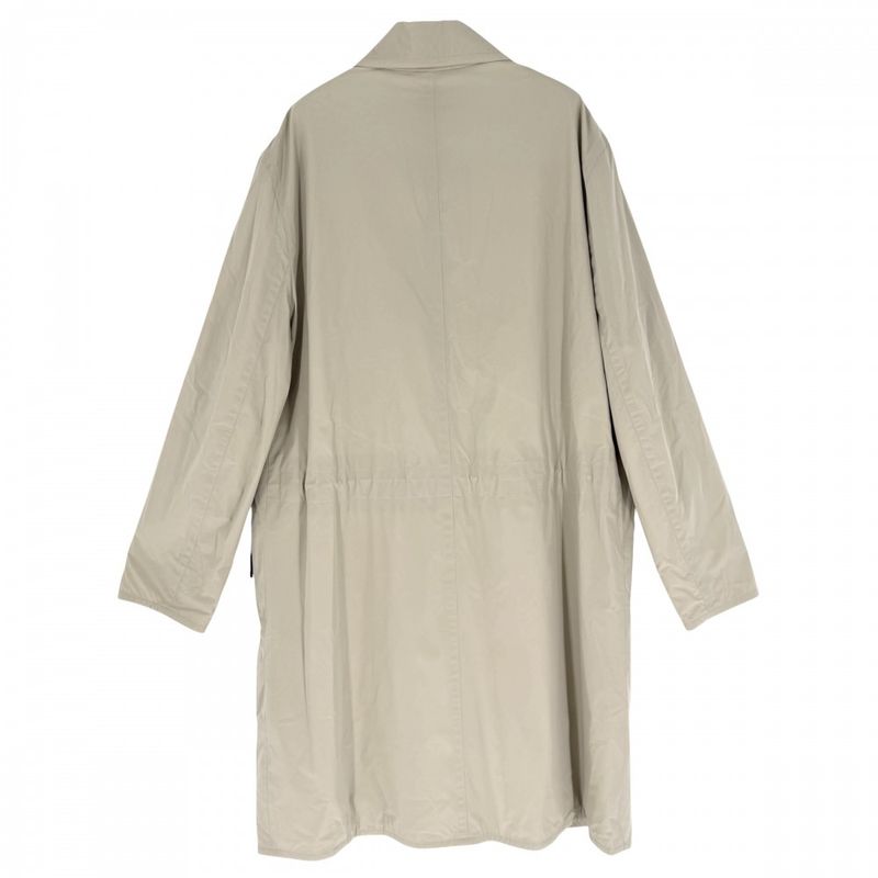 Hermes Long Coat 50 Beige Nylon Polyurethane Spring Autumn