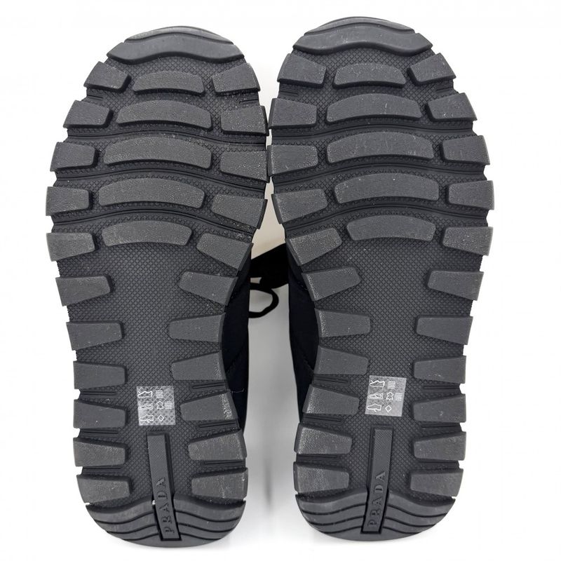 Prada Sneakers Logo Shoes 26 cm 7 Sizes Nylon Black