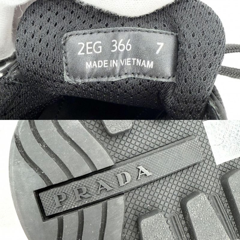 Prada Sneakers Logo Shoes 26 cm 7 Sizes Nylon Black