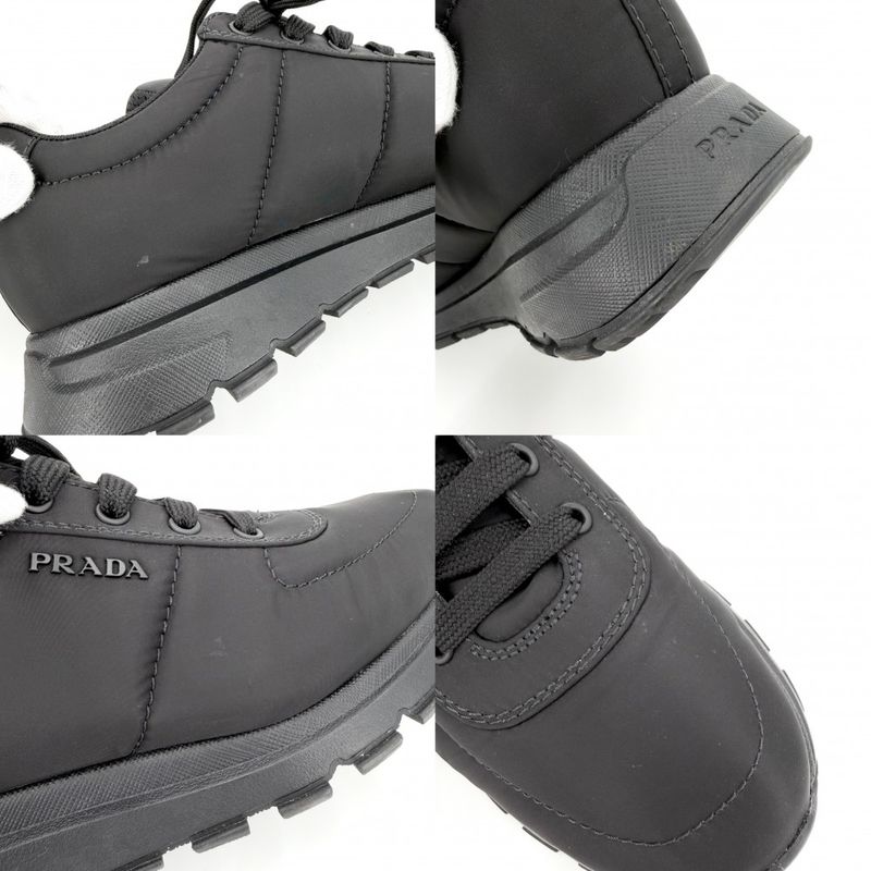 Prada Sneakers Logo Shoes 26 cm 7 Sizes Nylon Black