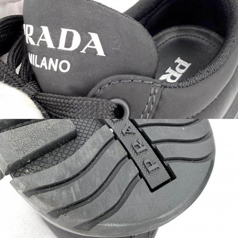 Prada Sneakers Logo Shoes 26 cm 7 Sizes Nylon Black