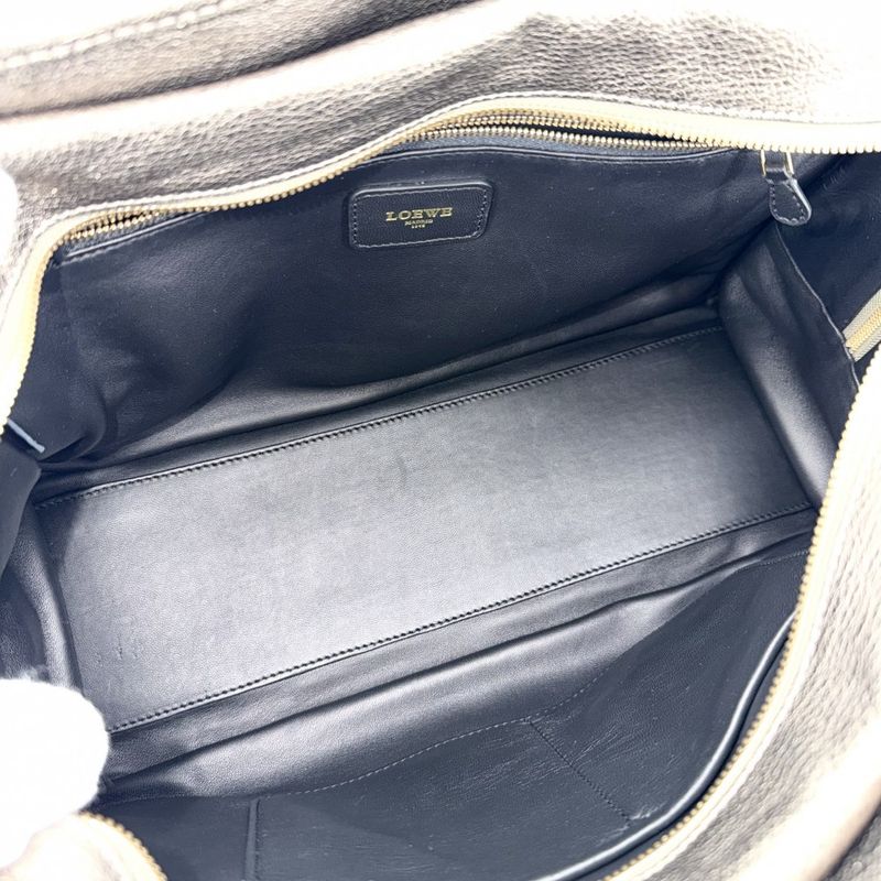 Loewe Anagram Amazona 36 Mini Boston Bag Shoulder Metallic Leather Gold