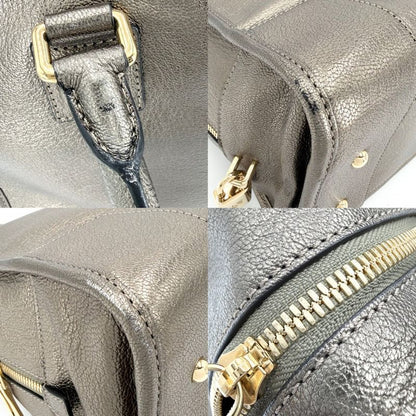 Loewe Anagram Amazona 36 Mini Boston Bag Shoulder Metallic Leather Gold