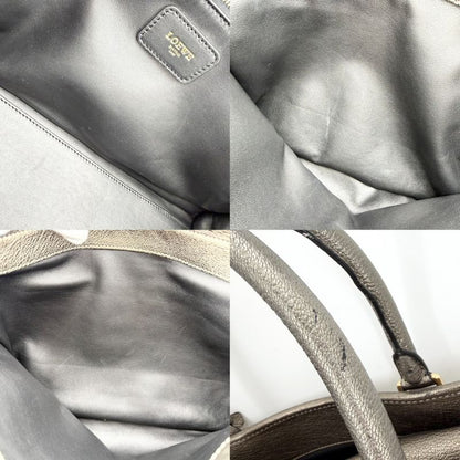 Loewe Anagram Amazona 36 Mini Boston Bag Shoulder Metallic Leather Gold