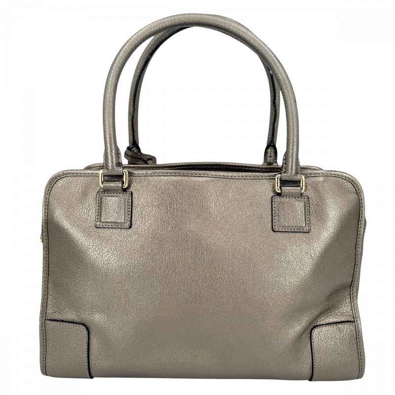 Loewe Anagram Amazona 36 Mini Boston Bag Shoulder Metallic Leather Gold