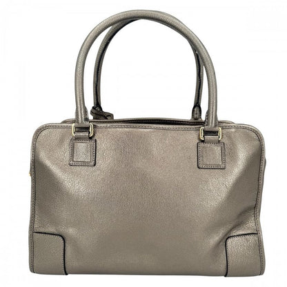Loewe Anagram Amazona 36 Mini Boston Bag Shoulder Metallic Leather Gold