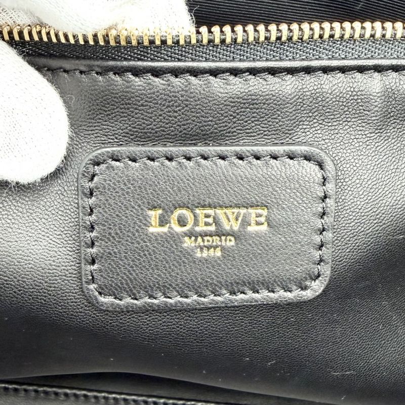 Loewe Anagram Amazona 36 Mini Boston Bag Shoulder Metallic Leather Gold