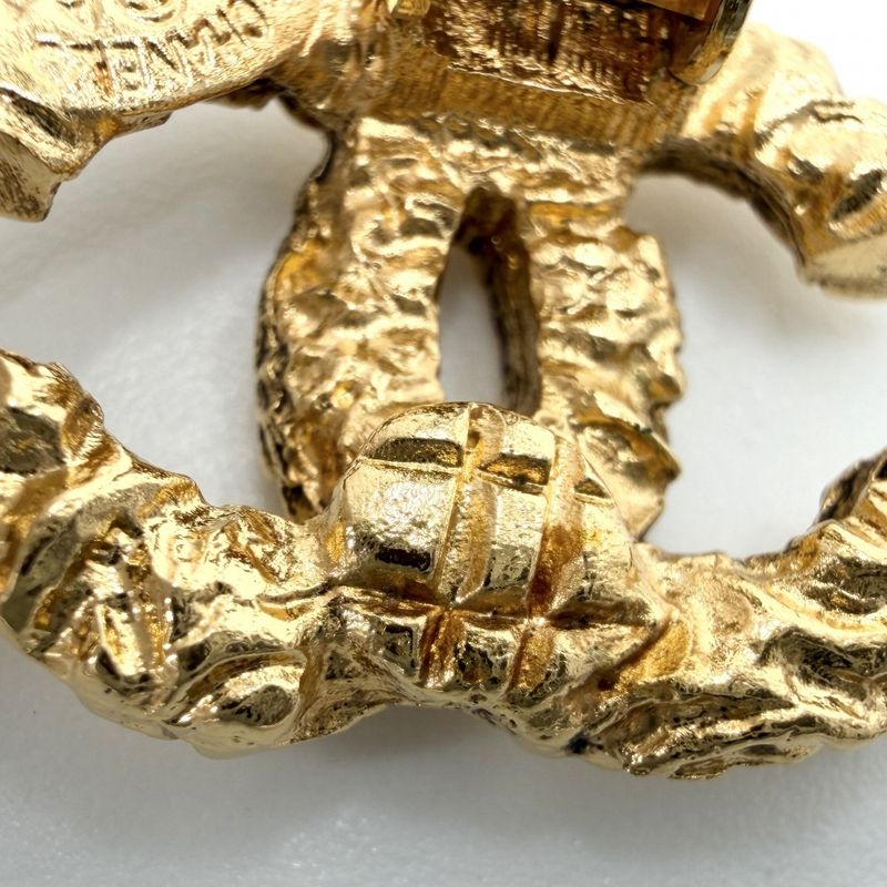 Chanel Earrings Magma Lava CC Logo Gold Plated