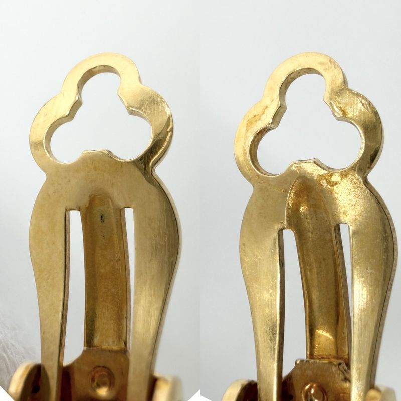 Chanel Earrings Magma Lava CC Logo Gold Plated