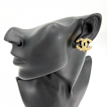 Chanel Earrings Magma Lava CC Logo Gold Plated