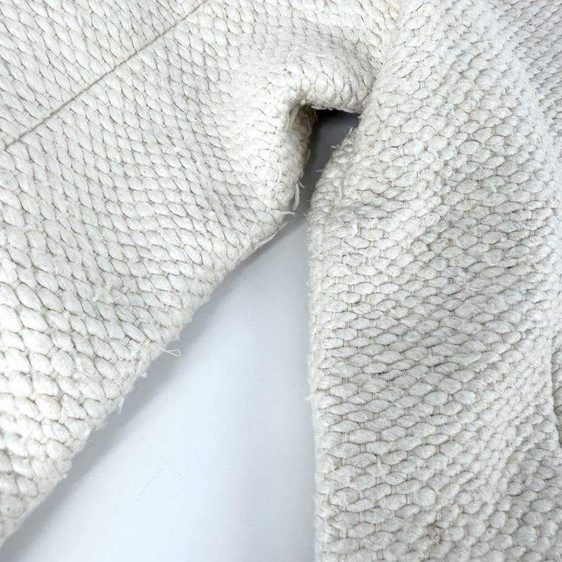 Chanel Collarless Jacket 42 Ivory Silk