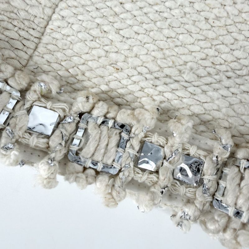 Chanel Collarless Jacket 42 Ivory Silk