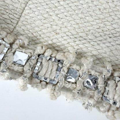 Chanel Collarless Jacket 42 Ivory Silk