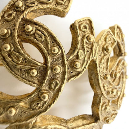 Chanel Brooch CC Logo Triple Coco Vintage Gold Plated