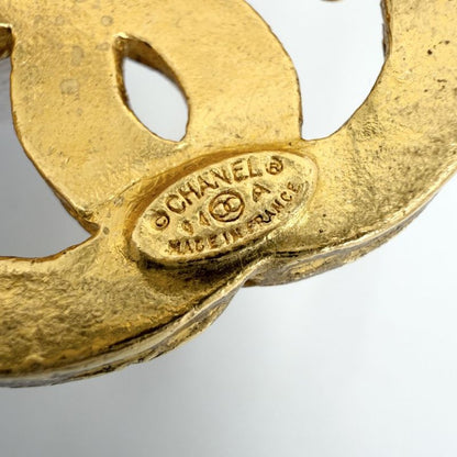 Chanel Brooch CC Logo Triple Coco Vintage Gold Plated