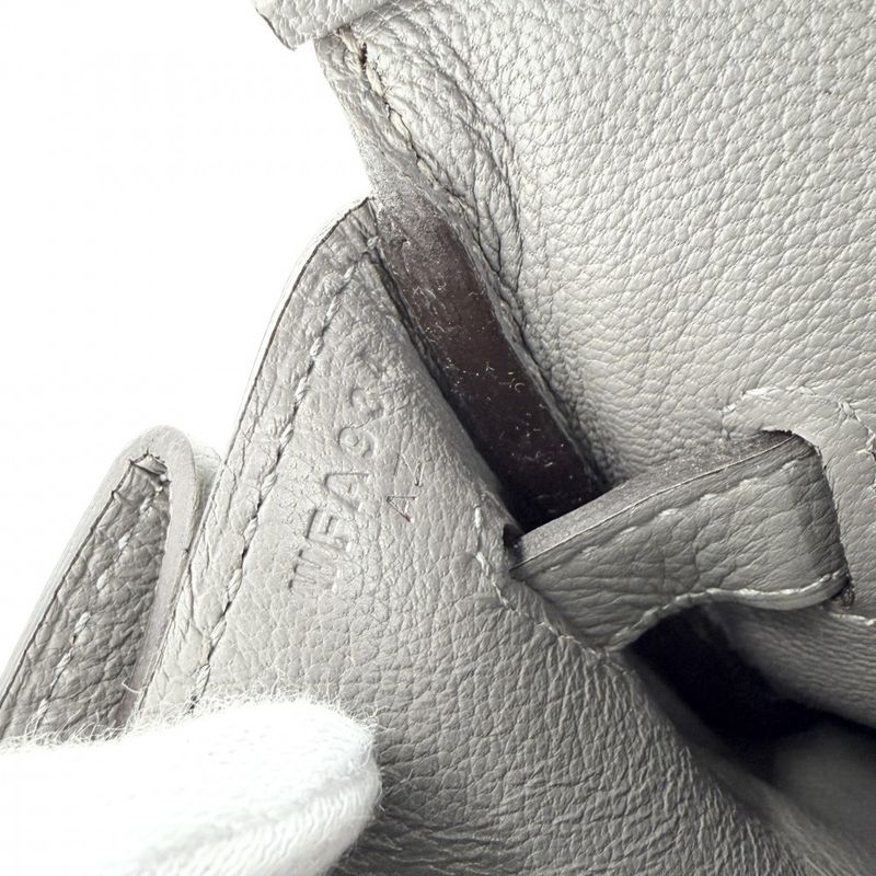 Hermes Handbag Birkin 40 Inner Stitch Gray Togo Grimeyer Silver