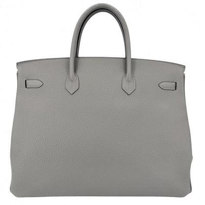 Hermes Handbag Birkin 40 Inner Stitch Gray Togo Grimeyer Silver