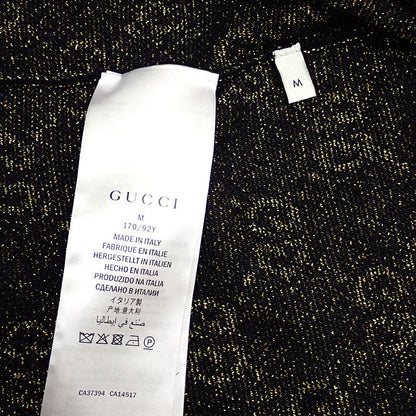 Gucci GG Cotton Lam Fabric M Cardigan Navy Gold