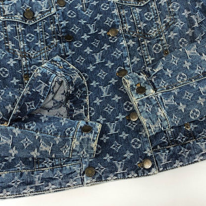Louis Vuitton Id7 Vintage Monogram Jacquard Double Denim Jacket 38 Indigo