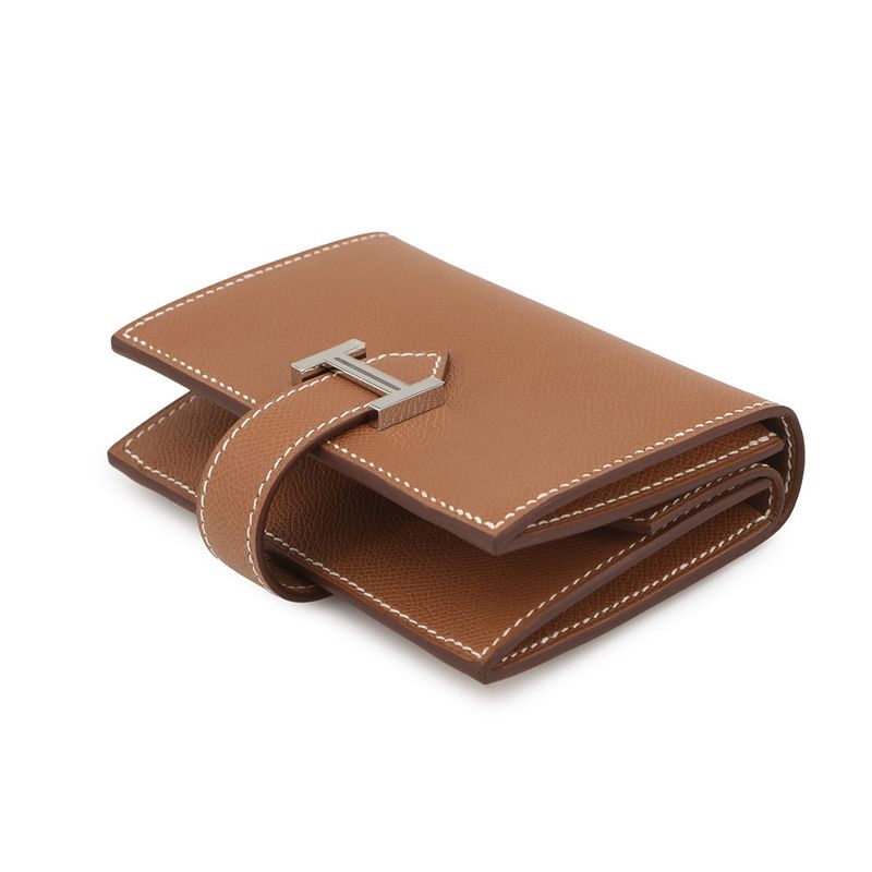 Hermes Card Case Bearn Mini Coin Purse Gold Silver Vo Madame