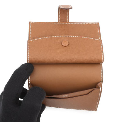 Hermes Card Case Bearn Mini Coin Purse Gold Silver Vo Madame