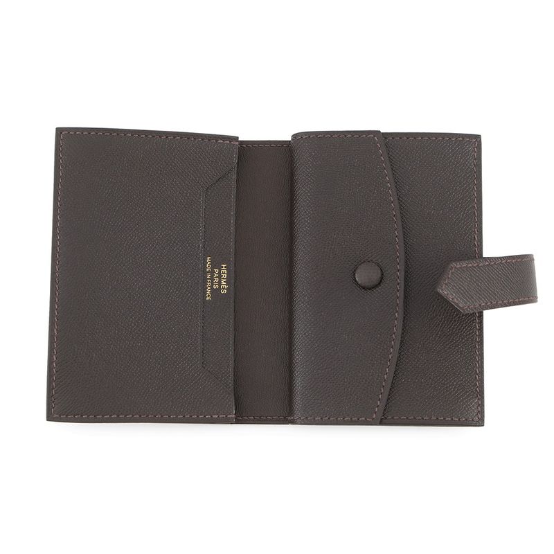 Hermes Card Case Bearn Mini Coin Purse Bible Gold Vo Madame