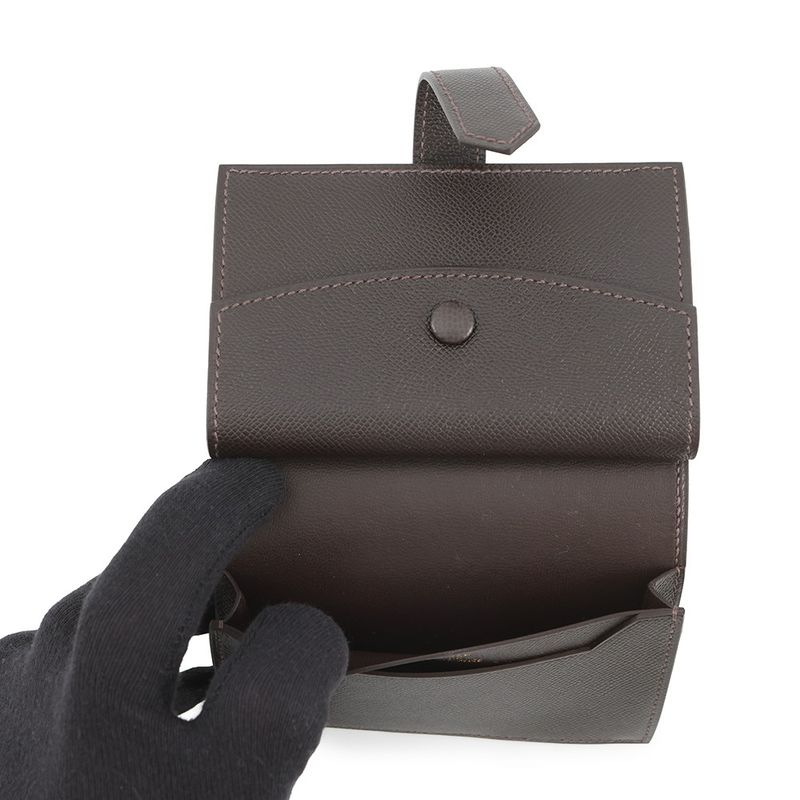 Hermes Card Case Bearn Mini Coin Purse Bible Gold Vo Madame