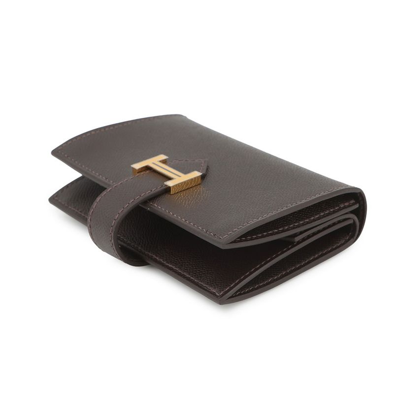 Hermes Card Case Bearn Mini Coin Purse Bible Gold Vo Madame