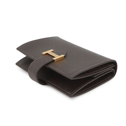 Hermes Card Case Bearn Mini Coin Purse Bible Gold Vo Madame