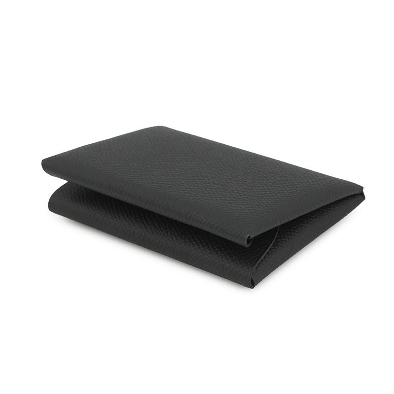 Hermes Coin Case Calvi Duo Black Silver Epsom Wallet