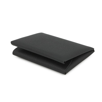 Hermes Coin Case Calvi Duo Black Silver Epsom Wallet