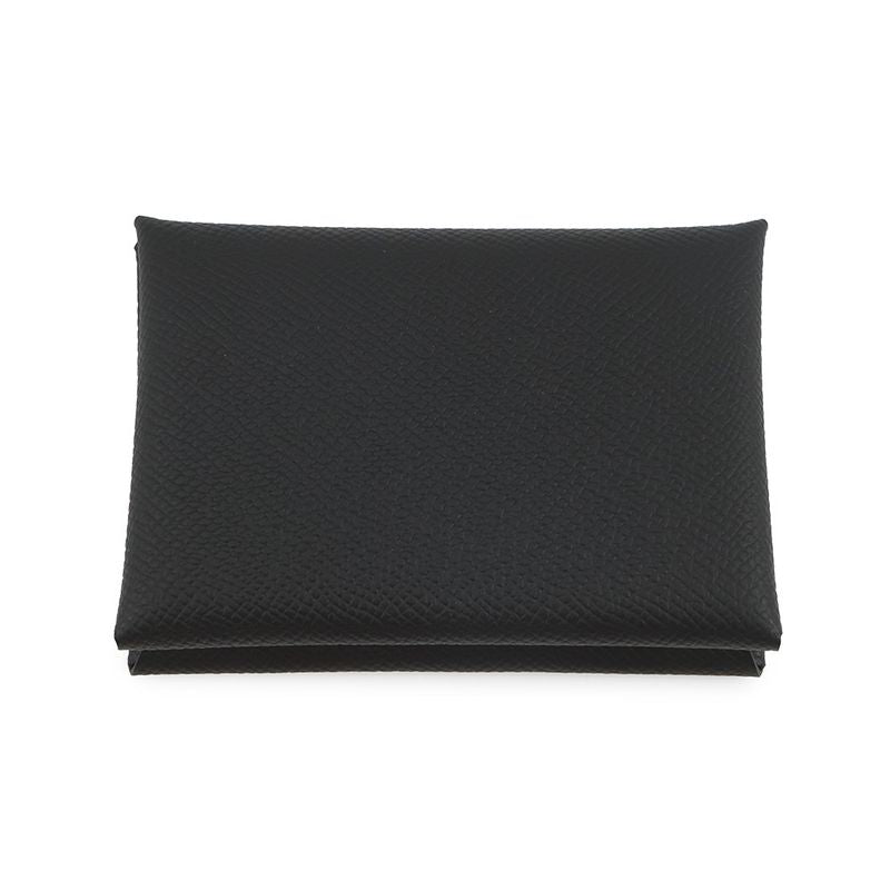 Hermes Coin Case Calvi Duo Black Silver Epsom Wallet