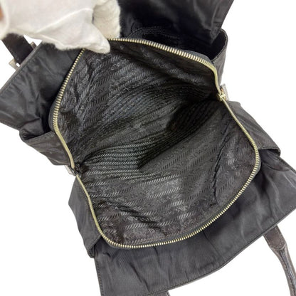 Prada Nappa Leather Tessuto Nylon Mini Tote Black