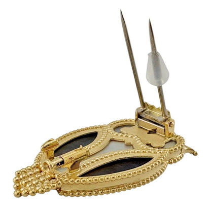 Van Cleef & Arpels Lucky Animals Owl Clip Brooch 18k Yellow Gold Mother of Pearl