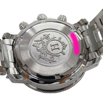 Hermes Watch Clipper Diver Chronograph Date Quartz Stainless Steel Silver Black
