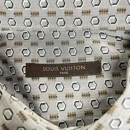 Louis Vuitton Long Sleeve Shirt Light Gray Brown Multi