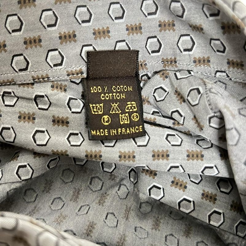 Louis Vuitton Long Sleeve Shirt Light Gray Brown Multi