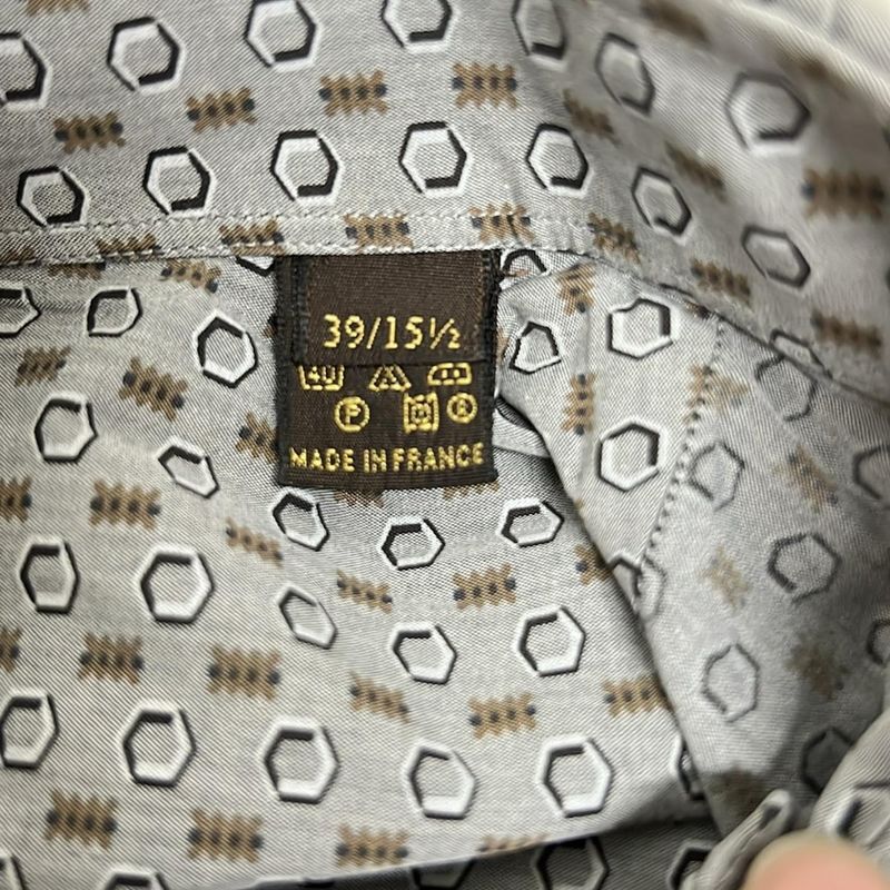 Louis Vuitton Long Sleeve Shirt Light Gray Brown Multi