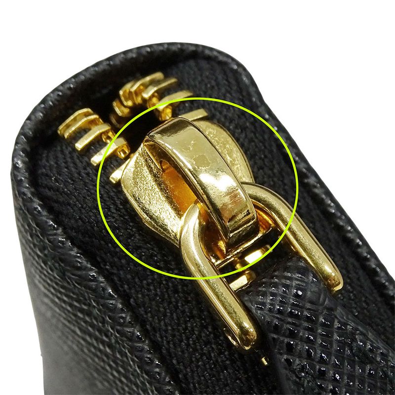 Prada Wallet Saffiano Hibiscus Black Zip Around Adult