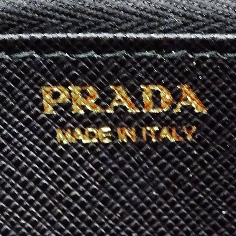 Prada Wallet Saffiano Hibiscus Black Zip Around Adult