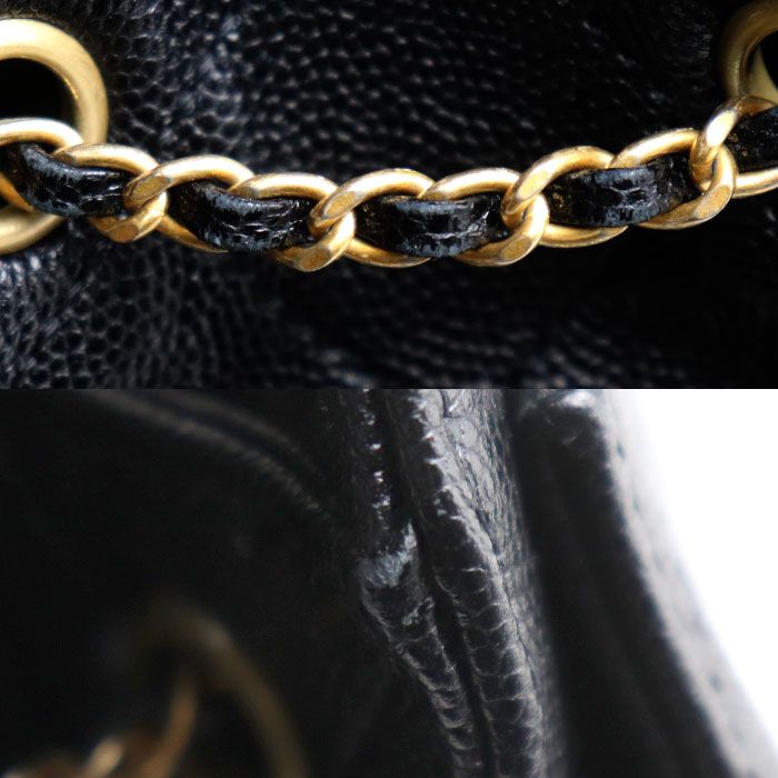Chanel 25 Small Caviar Leather Shoulder Bag Black