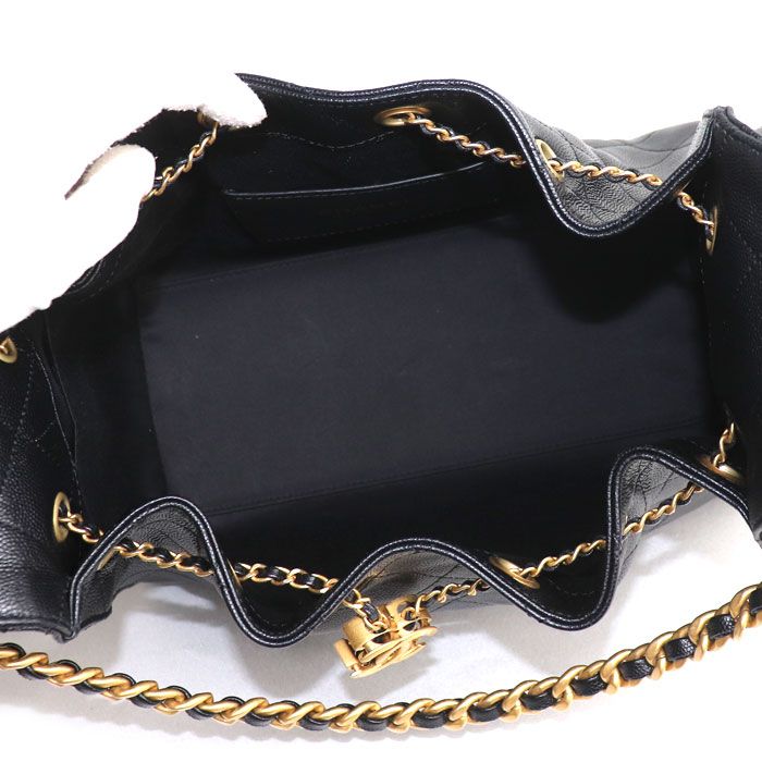 Chanel 25 Small Caviar Leather Shoulder Bag Black