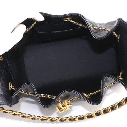 Chanel 25 Small Caviar Leather Shoulder Bag Black