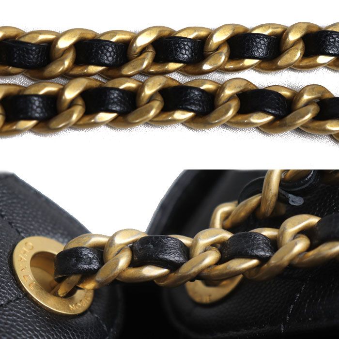 Chanel 25 Small Caviar Leather Shoulder Bag Black