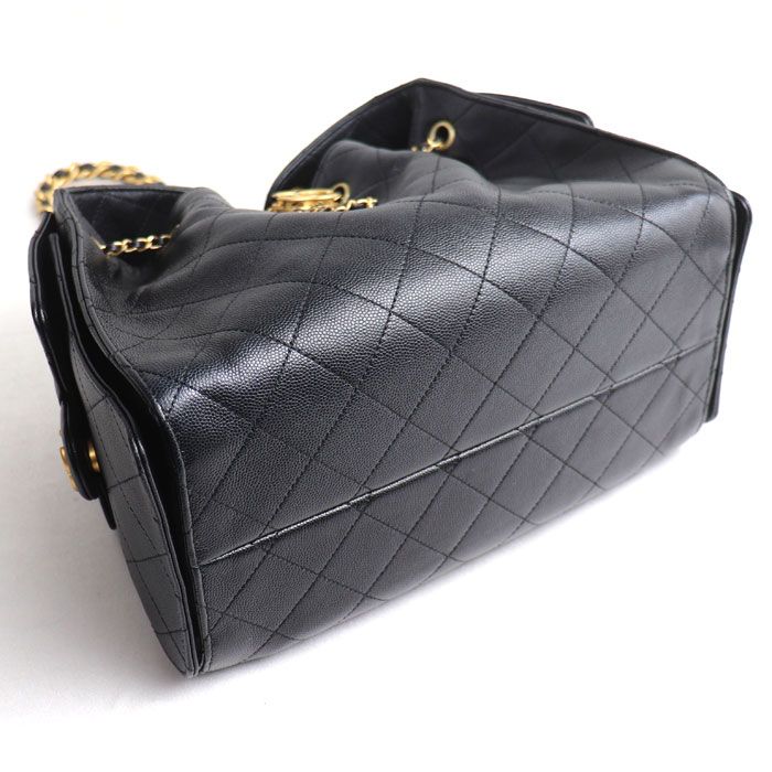 Chanel 25 Small Caviar Leather Shoulder Bag Black