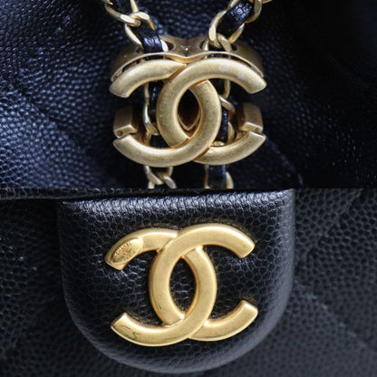 Chanel 25 Small Caviar Leather Shoulder Bag Black