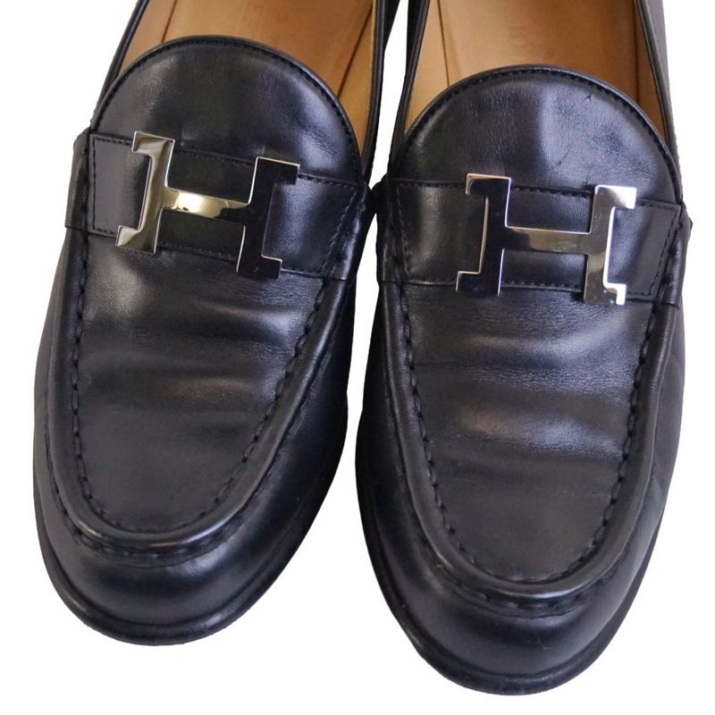 Hermes Loafers Moccasins Hlogo Constance Leather
