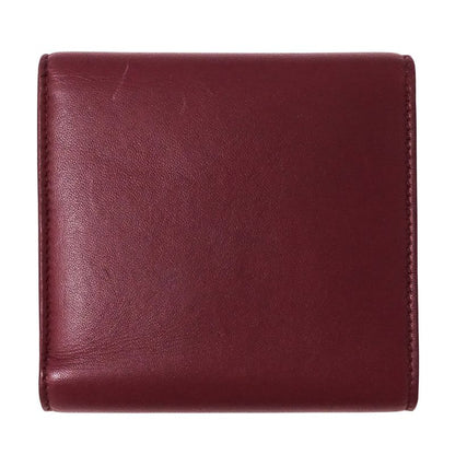 Bottega Veneta Wallet Bifold Leather Gold Red Wine Mini