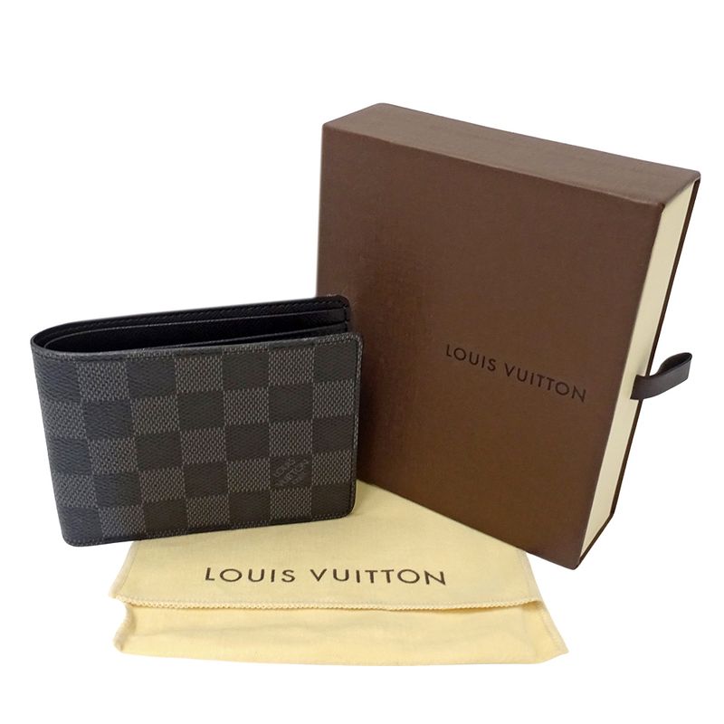 Louis Vuitton Wallet Damier Graphite Bifold Portefeuille Multiple Card Case